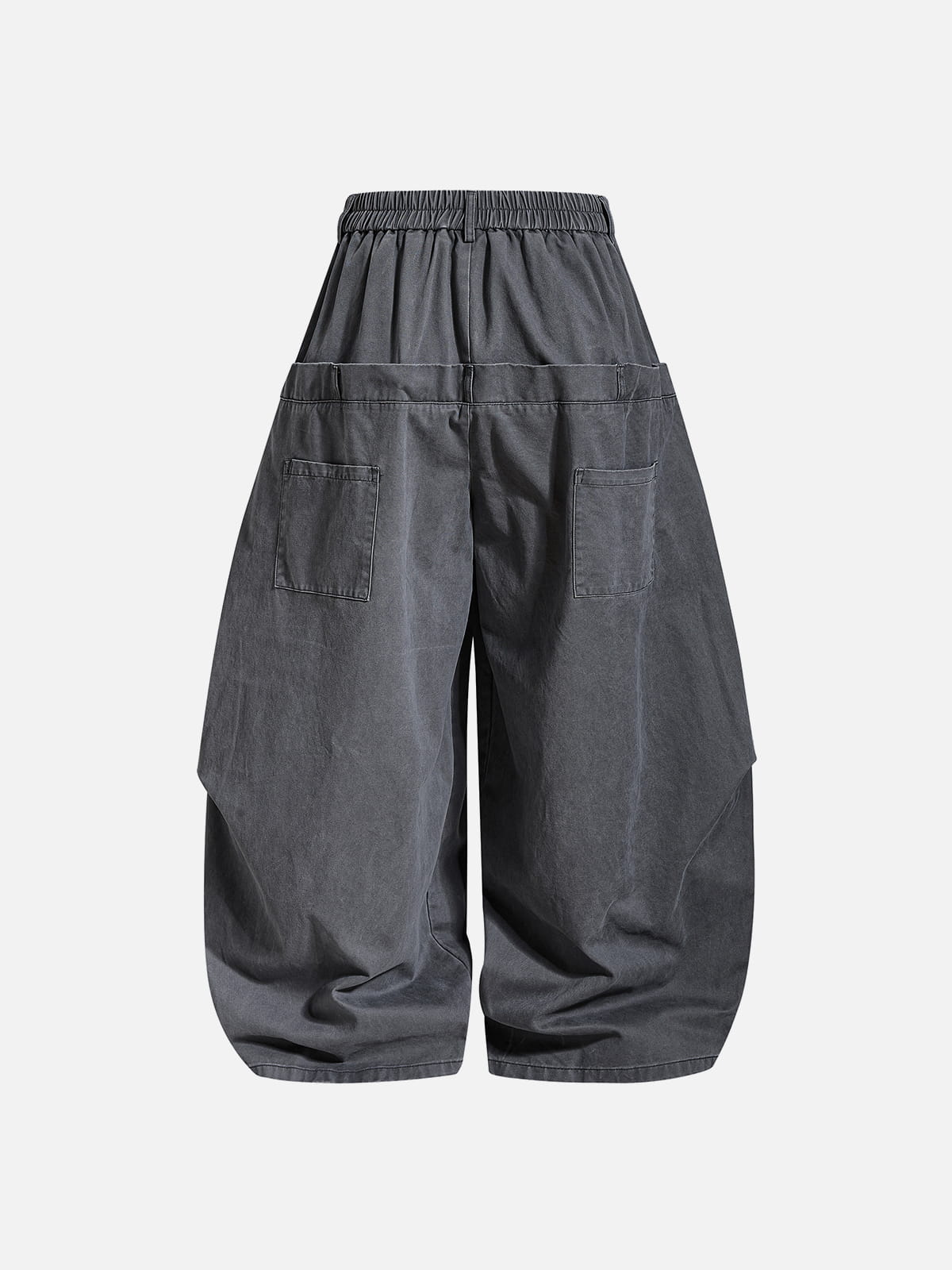 Pleated Pocket Baggy Barrel Pants Grey - Aelfric Eden