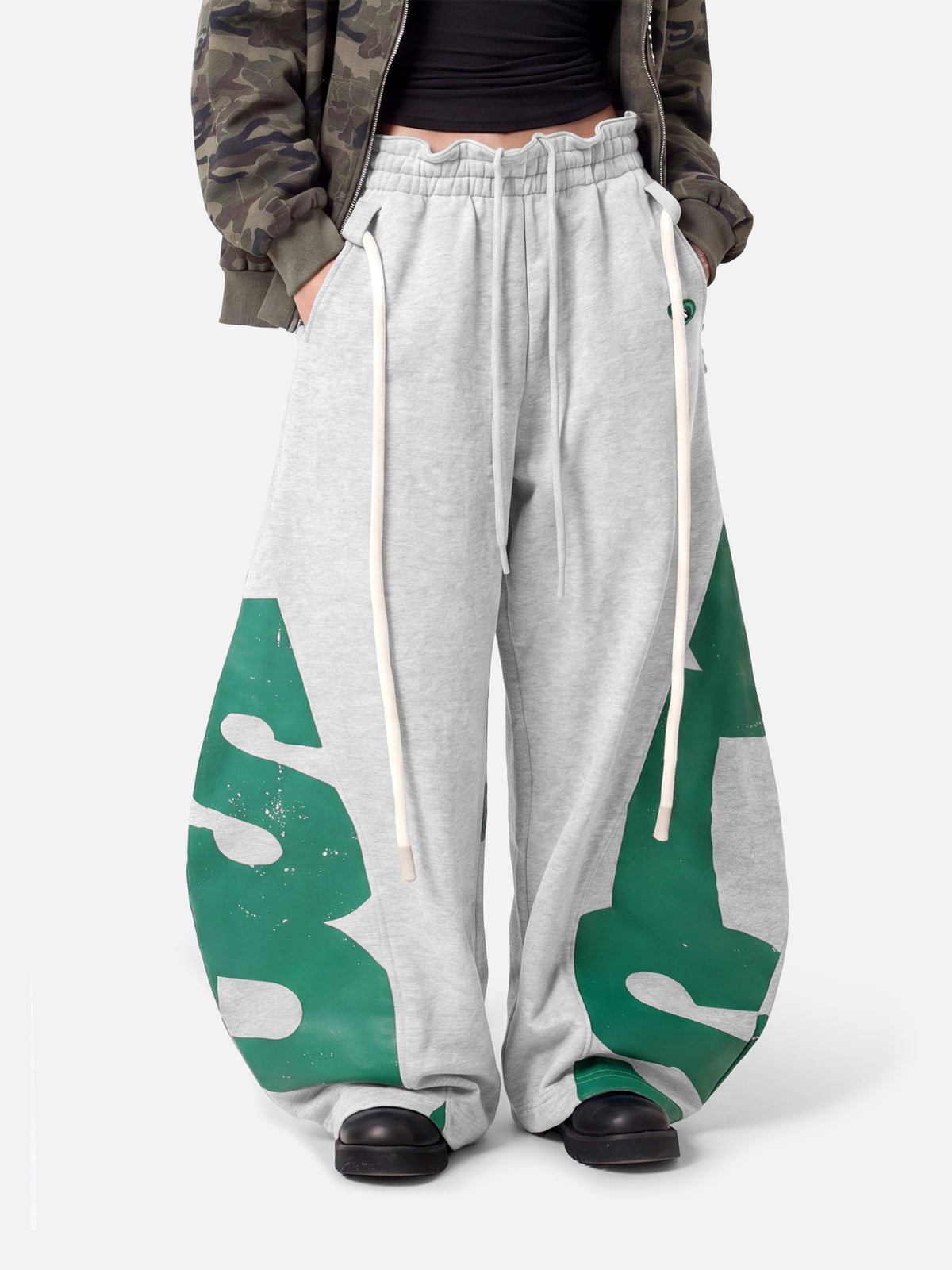 Graffiti Super Baggy Barrel Sweatpants Grey - Aelfric Eden