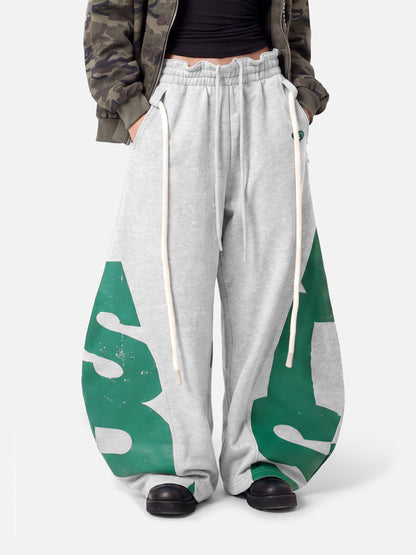 Graffiti Super Baggy Barrel Sweatpants Grey - Aelfric Eden