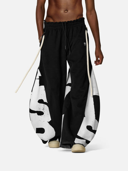 Graffiti Super Baggy Barrel Sweatpants Grey - Aelfric Eden