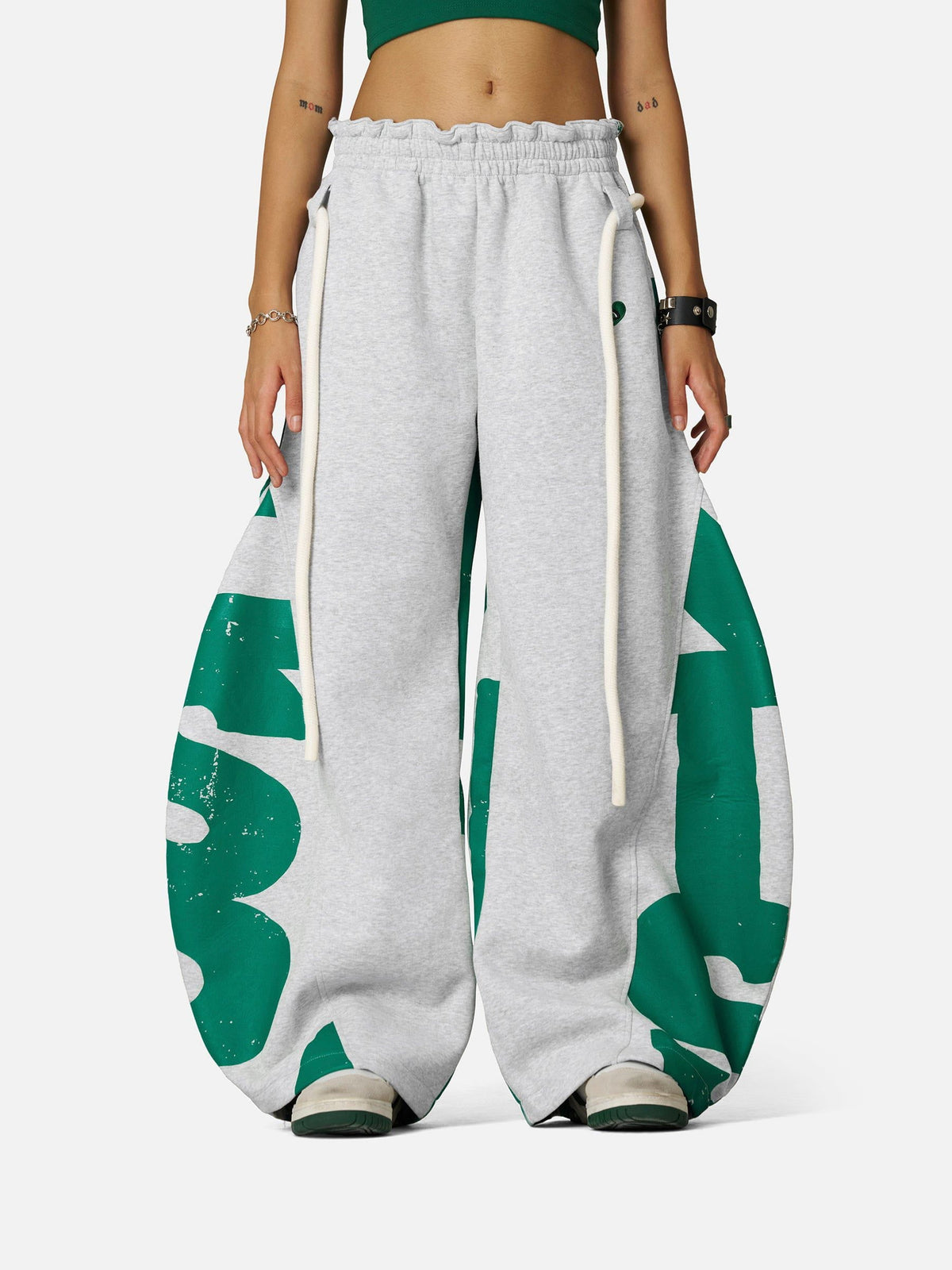 Graffiti Super Baggy Barrel Sweatpants Grey - Aelfric Eden