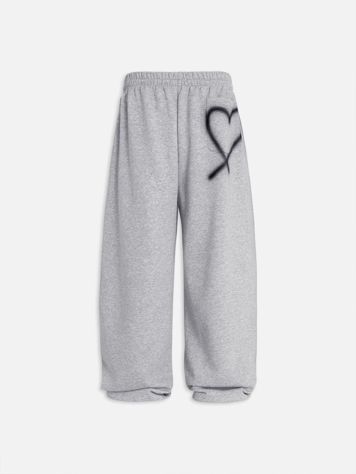 Graffiti Heart Sweatpants Grey - Aelfric Eden