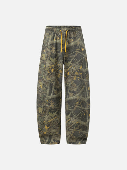 Leaf CAMO Baggy Barrel Sweatpants Brown - Aelfric Eden