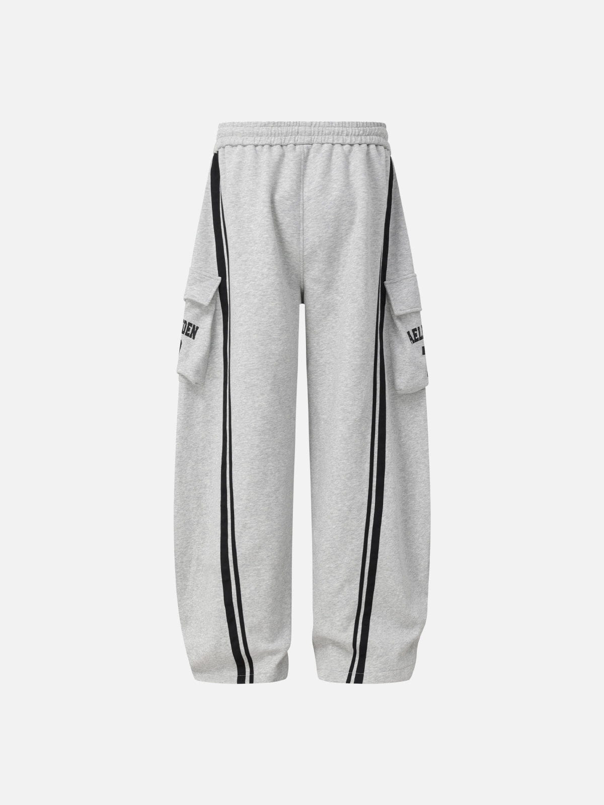Stripe Panel Baggy Barrel Sweatpants Grey - Aelfric Eden