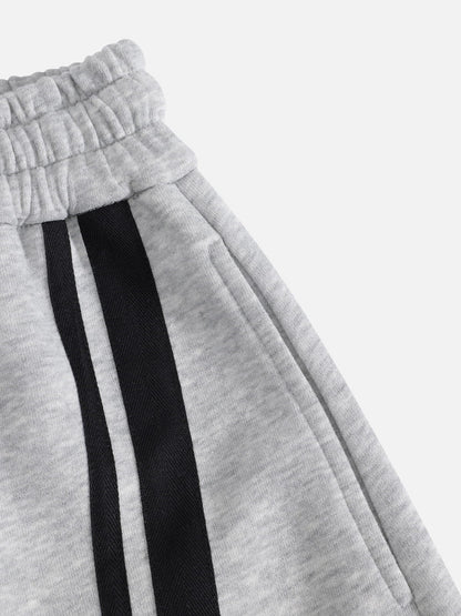 Stripe Panel Baggy Barrel Sweatpants Grey - Aelfric Eden