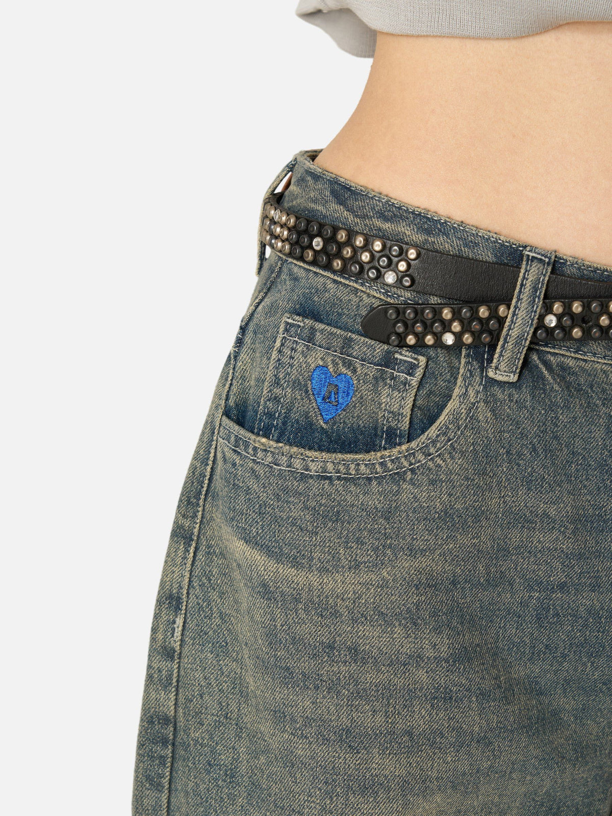 Solid Vintage Loose Jeans Blue - Aelfric Eden