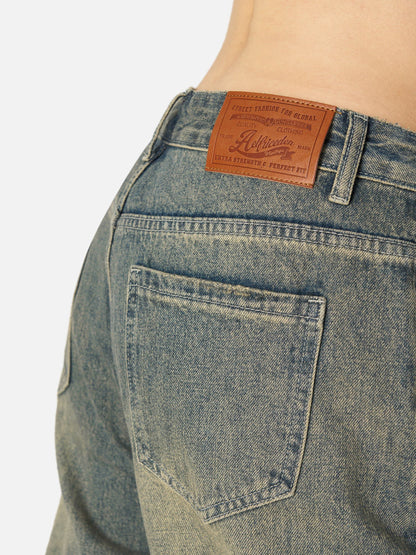 Solid Vintage Loose Jeans Blue - Aelfric Eden