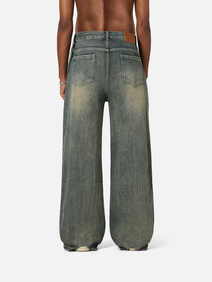 Solid Vintage Loose Jeans Blue - Aelfric Eden
