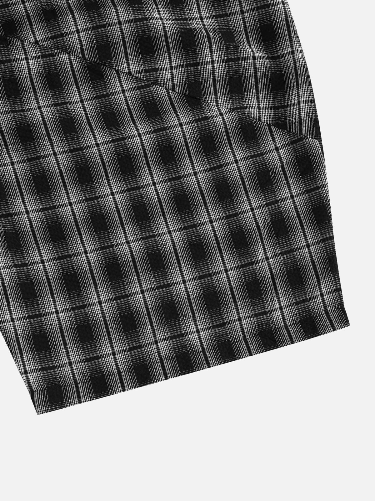 Plaid Baggy Sweatpants Black - Aelfric Eden
