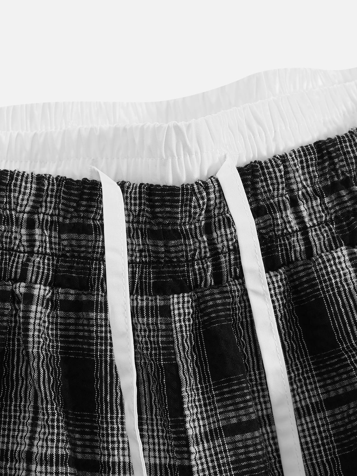 Plaid Baggy Sweatpants Black - Aelfric Eden