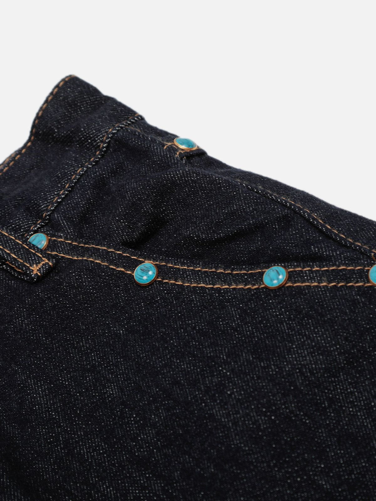 Baggy Barrel Rivet Raw Jeans Black - Aelfric Eden