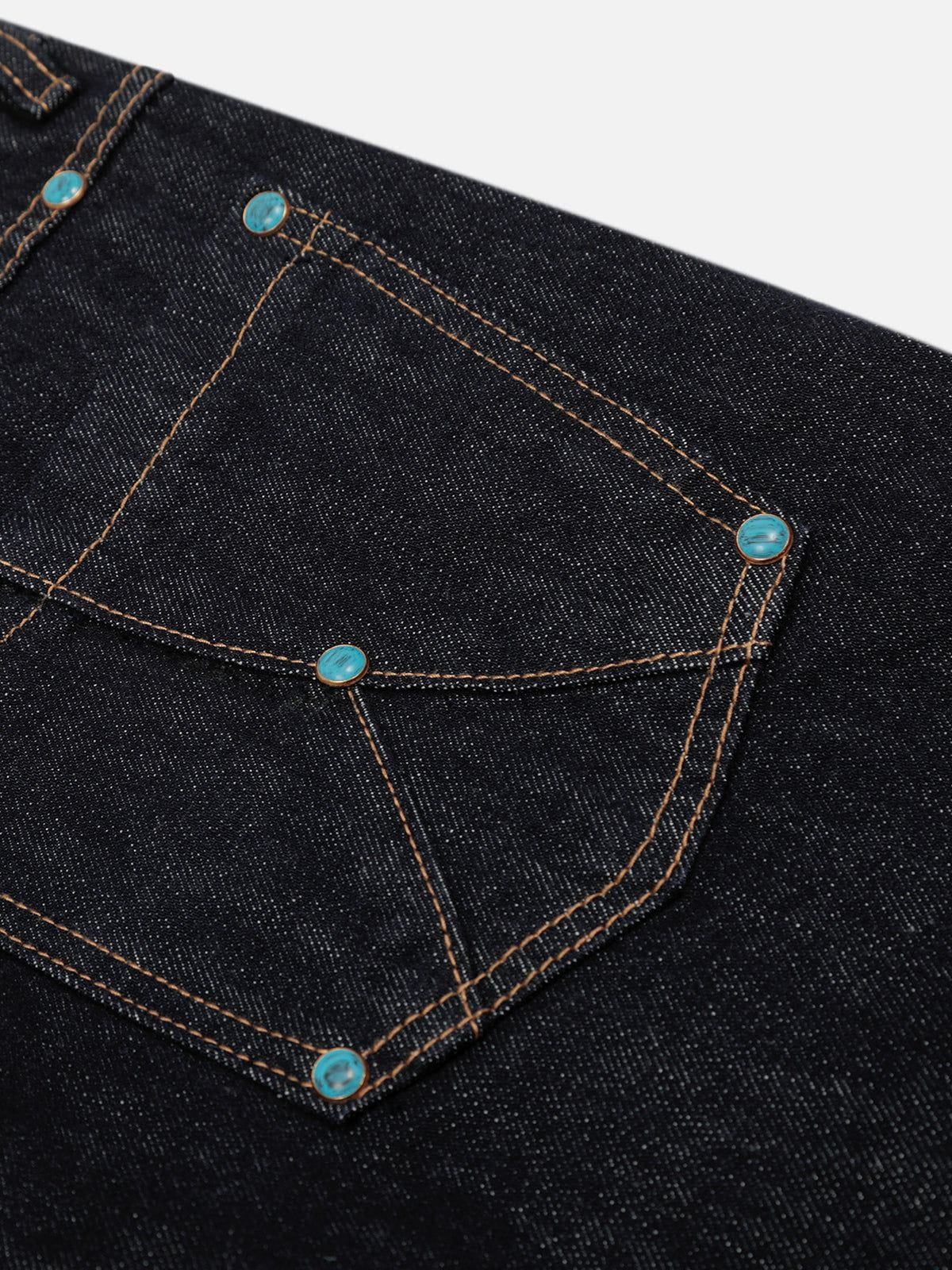 Baggy Barrel Rivet Raw Jeans Black - Aelfric Eden