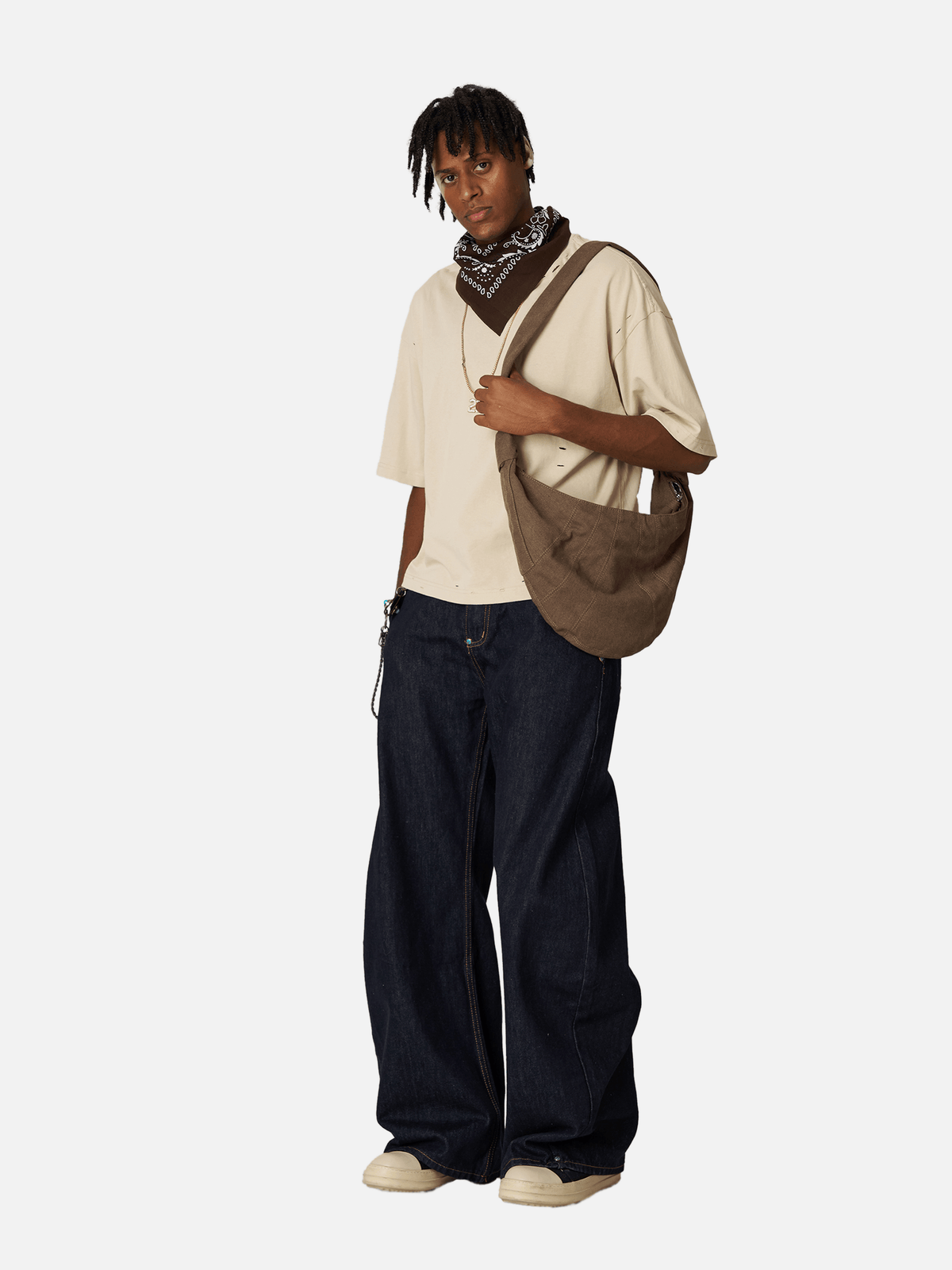 Baggy Barrel Rivet Raw Jeans Black - Aelfric Eden