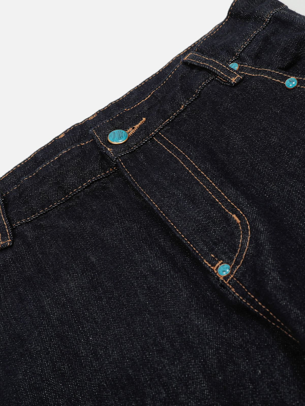 Baggy Barrel Rivet Raw Jeans Black - Aelfric Eden