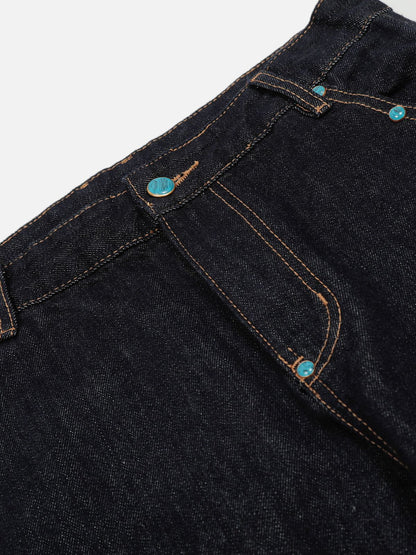 Baggy Barrel Rivet Raw Jeans Black - Aelfric Eden