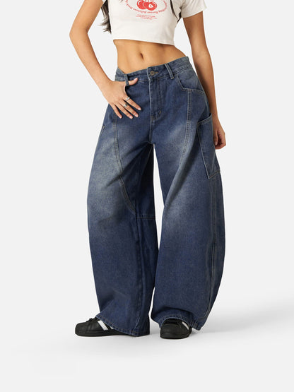 Arc Big Pocket Loose Jeans Blue - Aelfric Eden