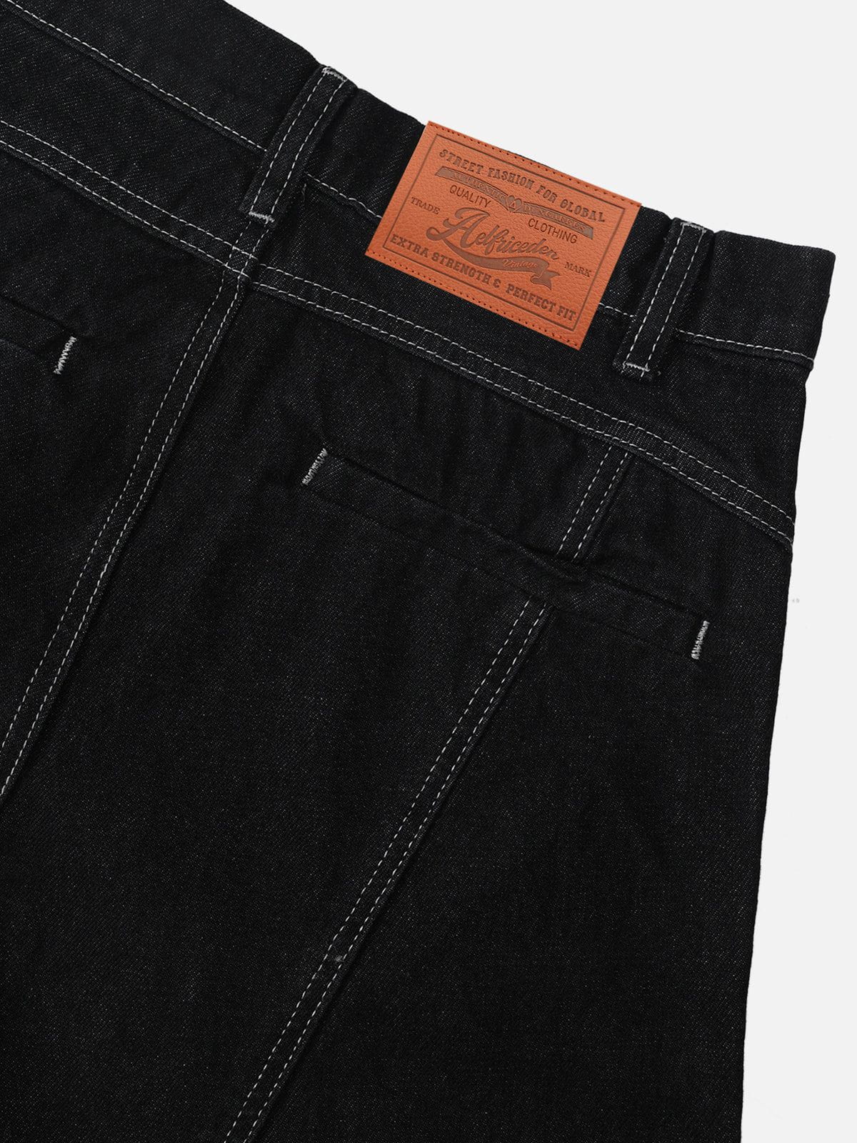 Wrinkle Baggy Barrel Jeans Black - Aelfric Eden