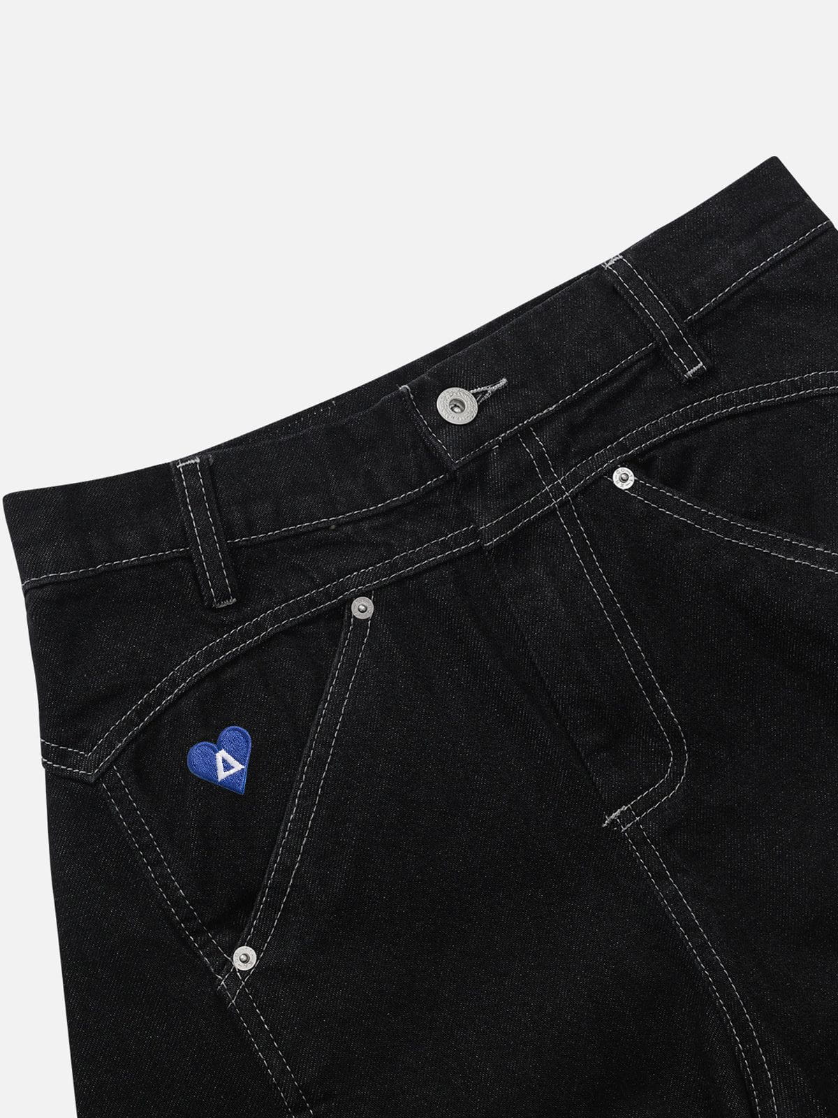 Wrinkle Baggy Barrel Jeans Black - Aelfric Eden