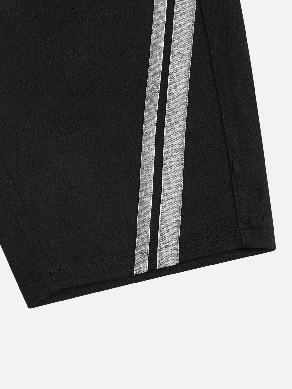 Contrast Panel Baggy Barrel Sweatpants Black - Aelfric Eden