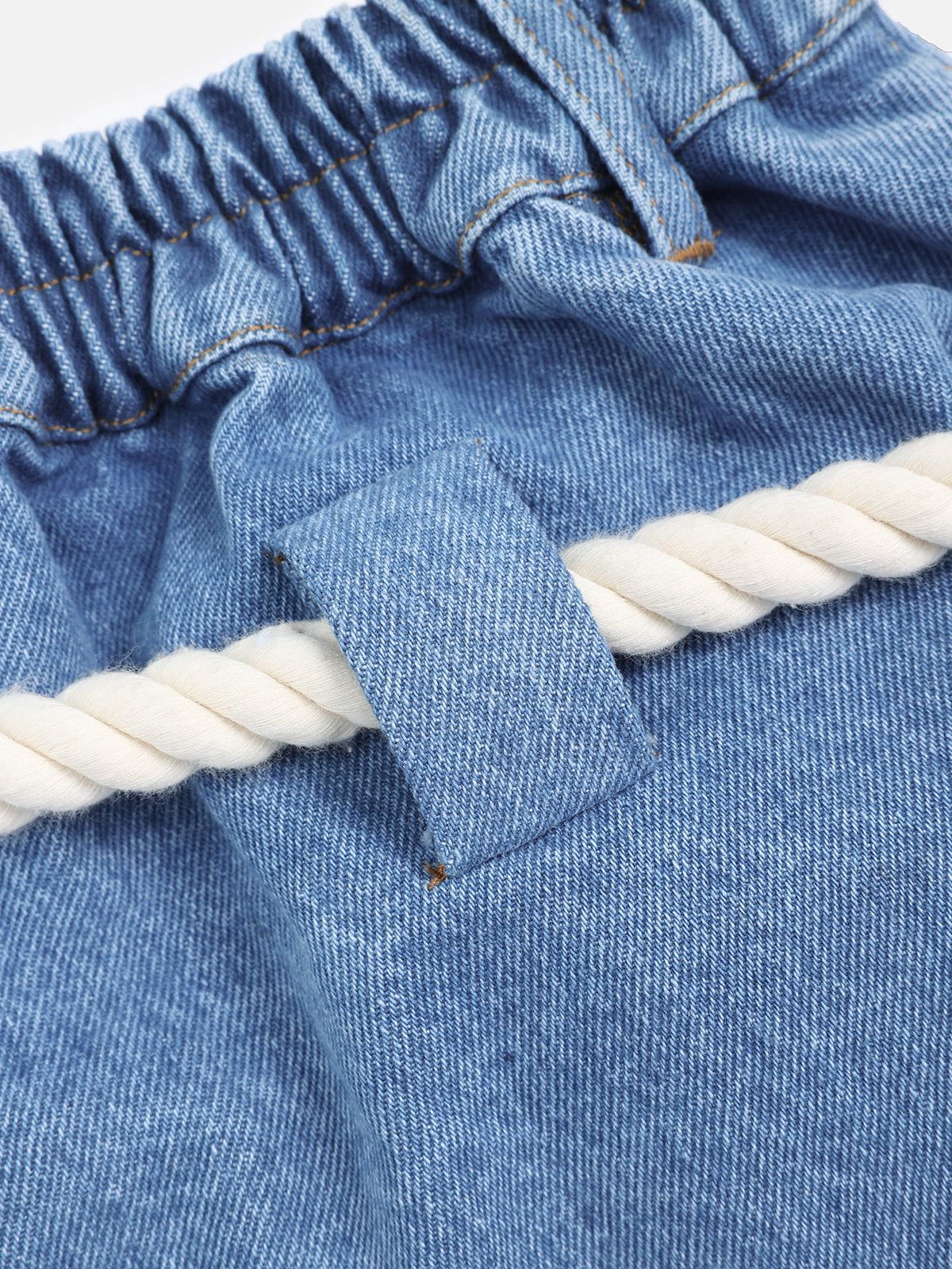 Super Baggy Drawstring Waist Jeans Light Blue - Aelfric Eden