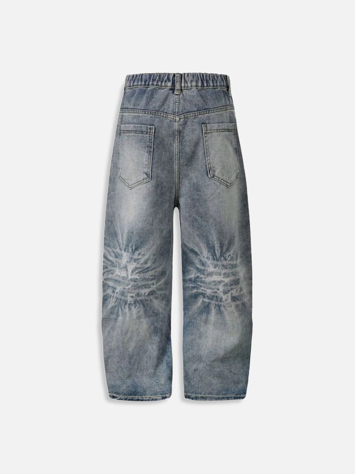 Deconstruction Patchwork Washed Loose Jeans Blue - Aelfric Eden