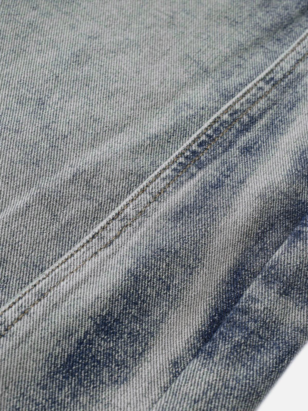 Deconstruction Patchwork Washed Loose Jeans Blue - Aelfric Eden