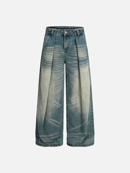 Whiskering Wrinkle Jeans Blue - Aelfric Eden