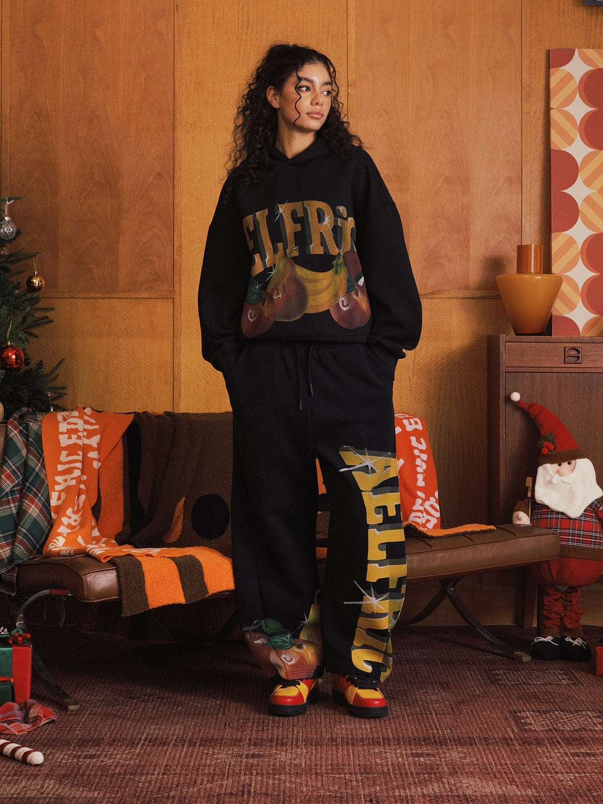 Fruit Baggy Sweatpants Black - Aelfric Eden