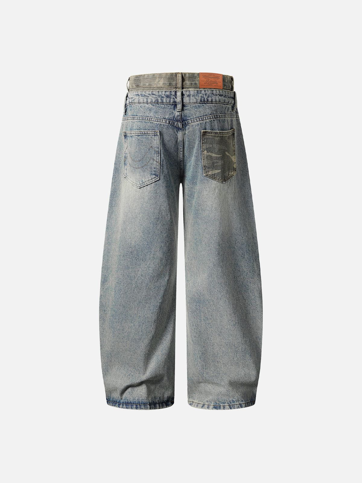 Baggy Barrel Double Waist Jeans Blue - Aelfric Eden