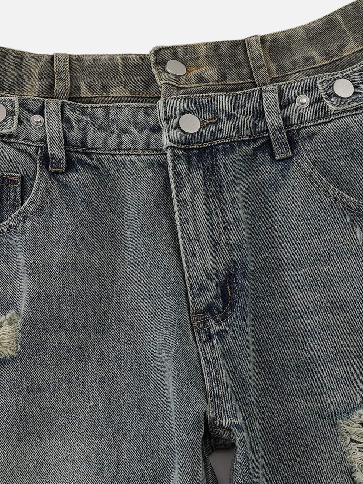 Baggy Barrel Double Waist Jeans Blue - Aelfric Eden