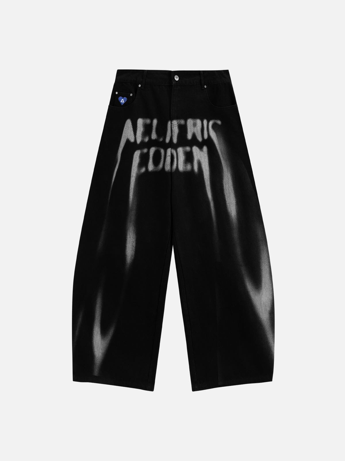 Thermal Imaging Super Baggy Barrel Jeans Black - Aelfric Eden
