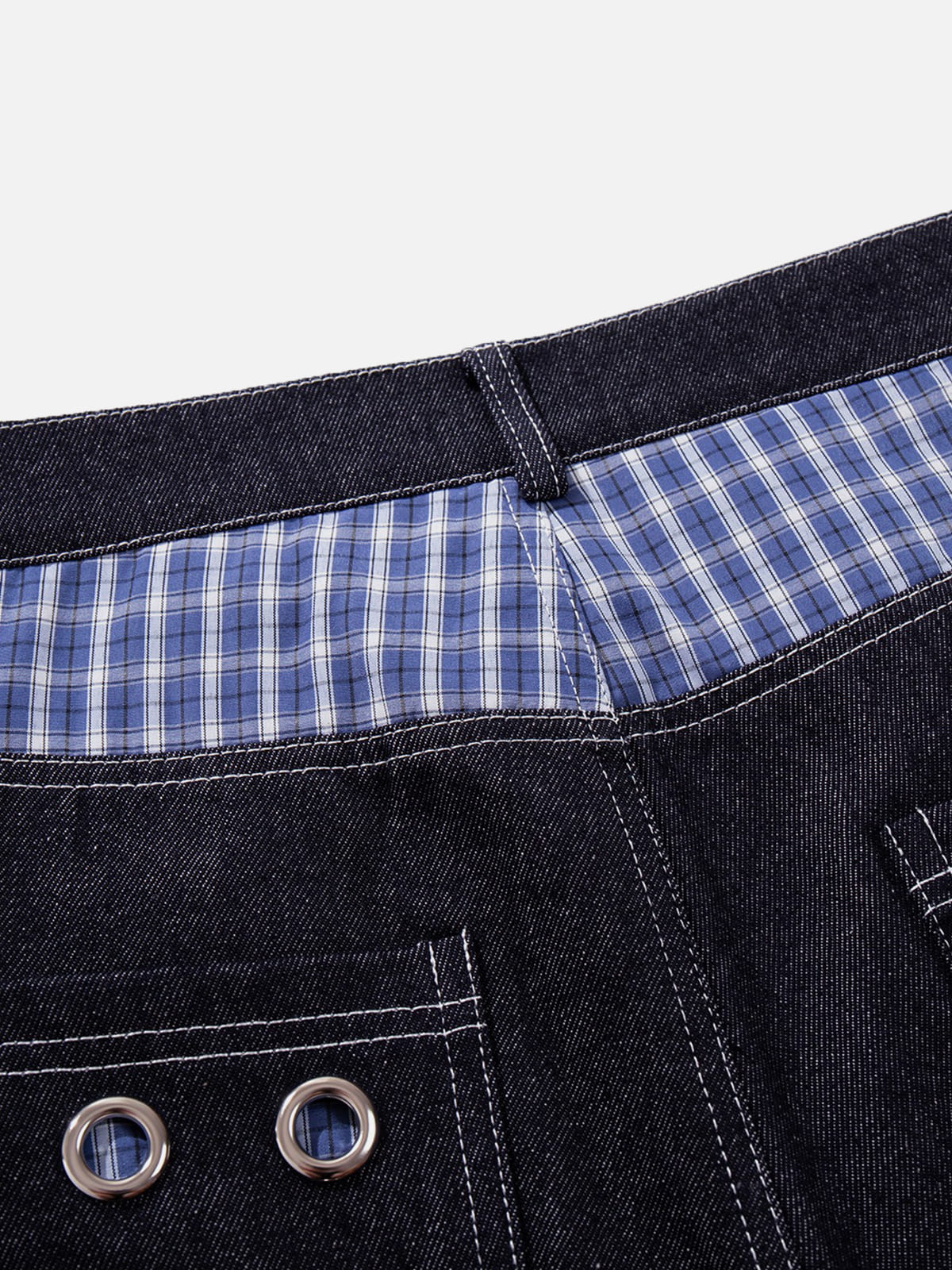 Grommet Button Fly Baggy Jeans Dark Blue - Aelfric Eden