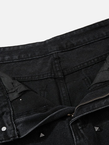 Studded Washed Jeans Black - Aelfric Eden