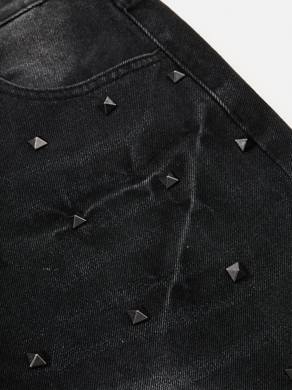 Studded Washed Jeans Black - Aelfric Eden