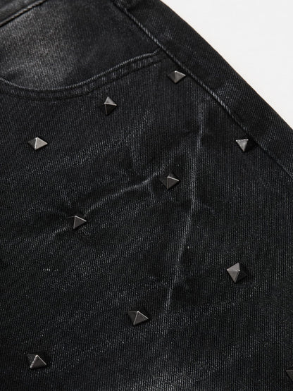 Studded Washed Jeans Black - Aelfric Eden