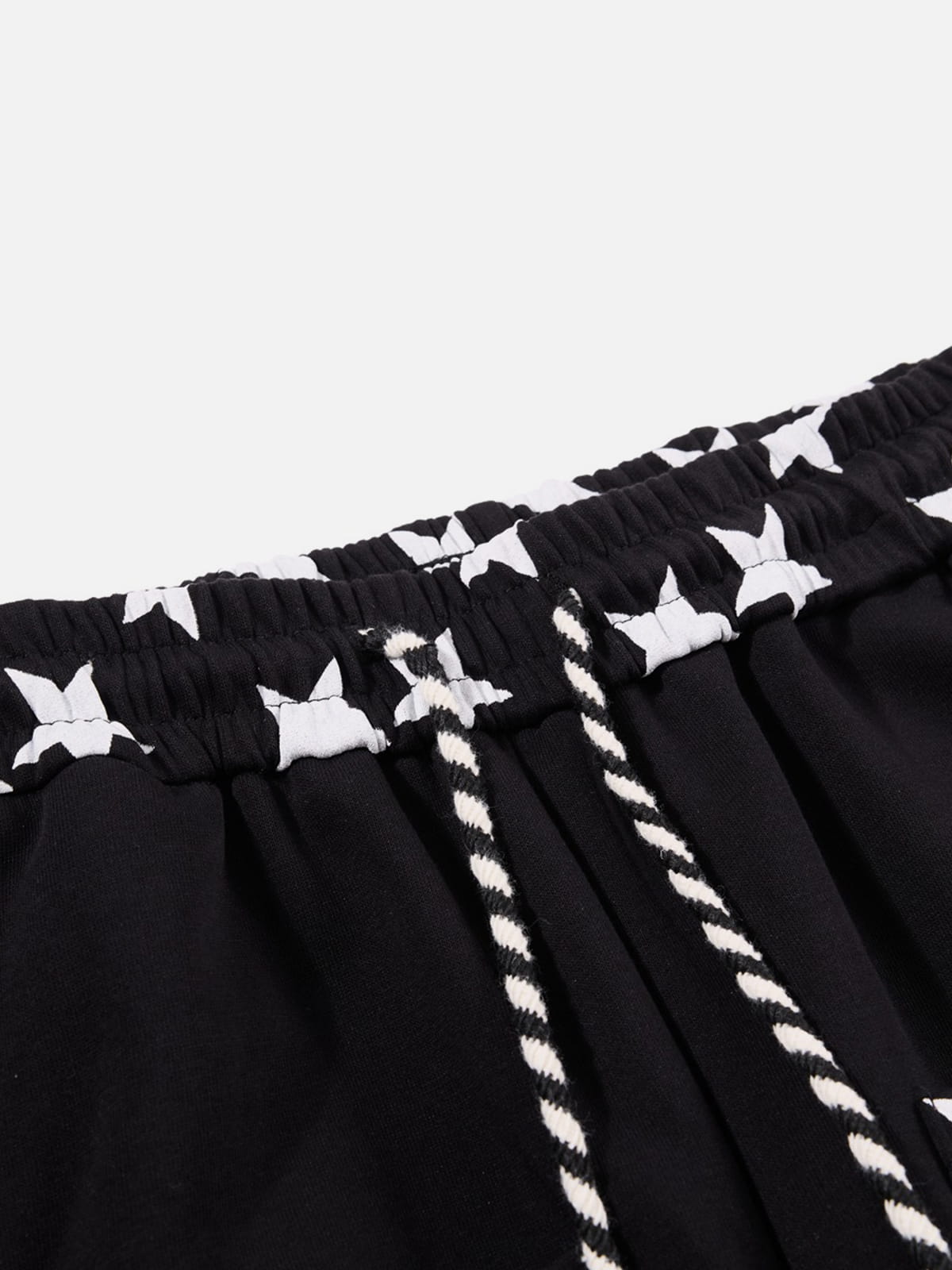 Star Print Baggy Sweatpants Black - Aelfric Eden