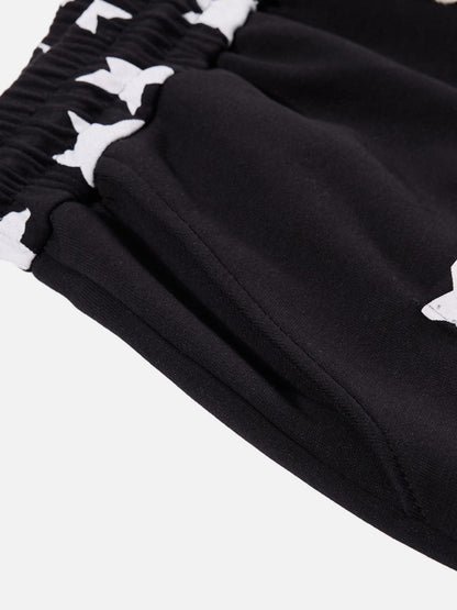 Star Print Baggy Sweatpants Black - Aelfric Eden