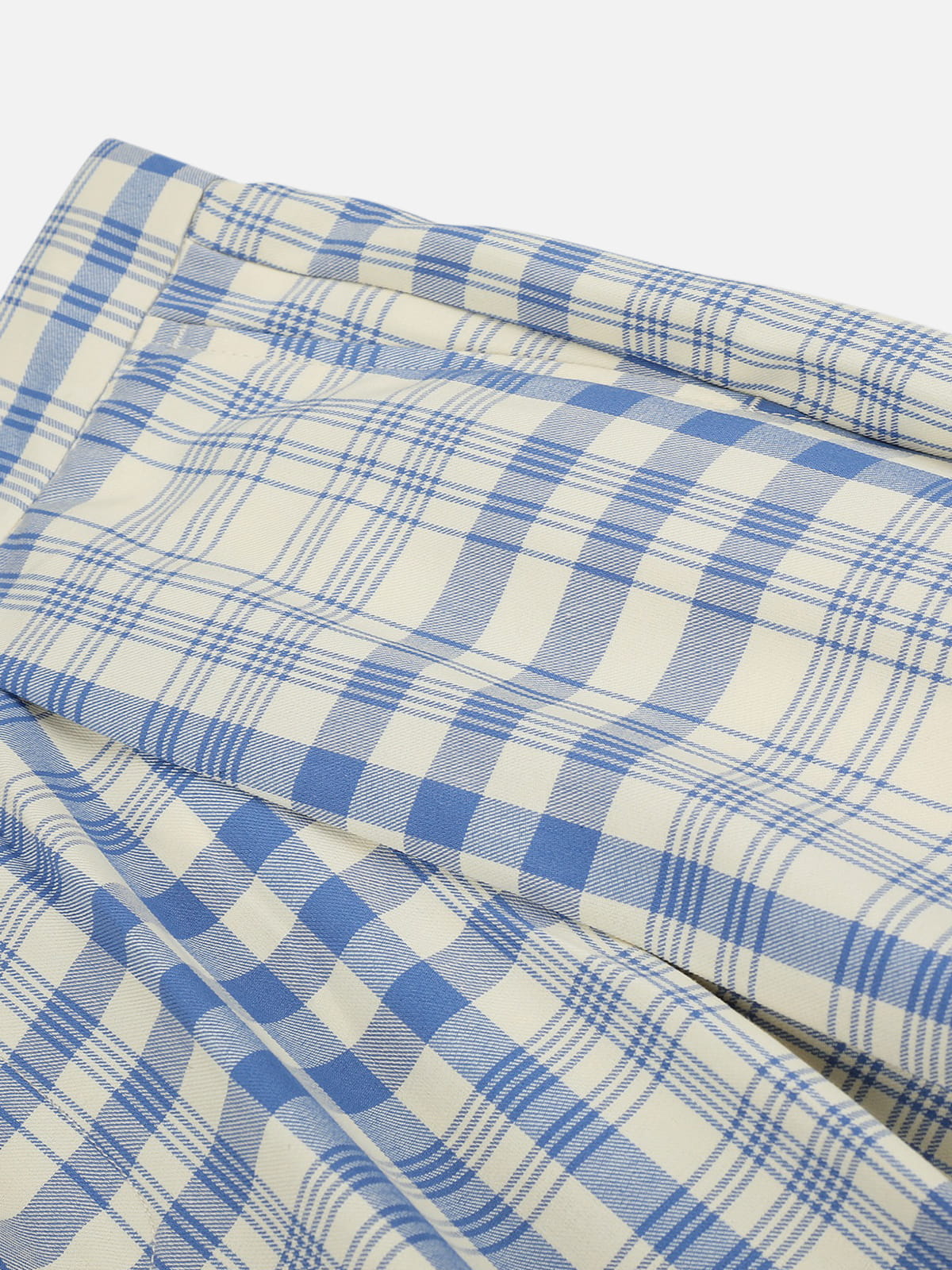 Plaid Baggy Barrel Pants Blue - Aelfric Eden