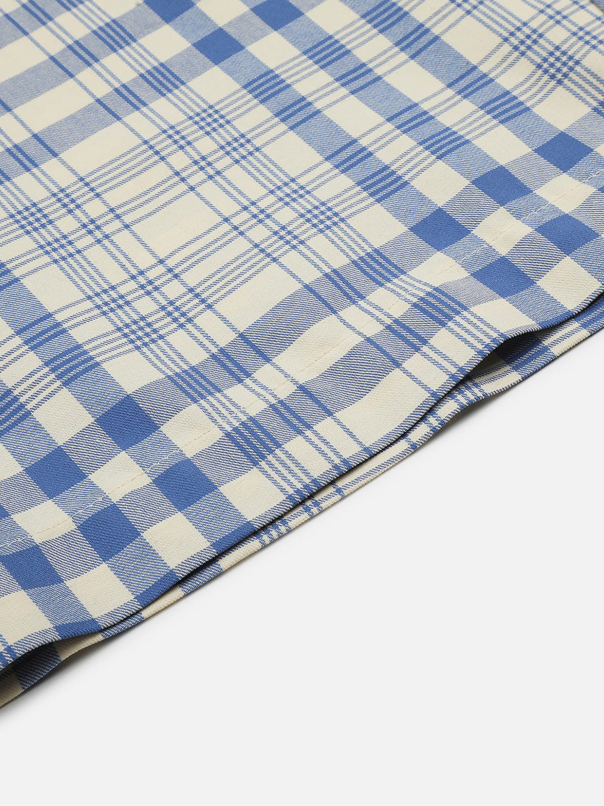 Plaid Baggy Barrel Pants Blue - Aelfric Eden