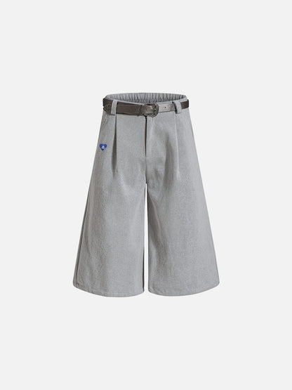 Belted Raw Longline Jorts Black - Aelfric Eden