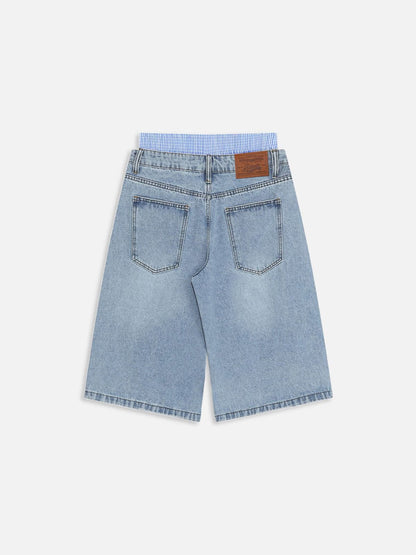 Double Waist Longline Jorts Dark Blue - Aelfric Eden