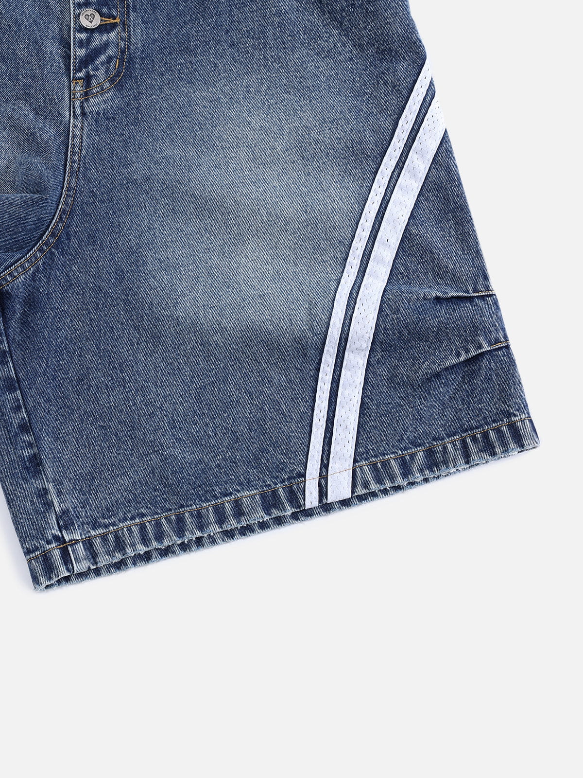 Washed Stripe Panel Jorts Blue - Aelfric Eden