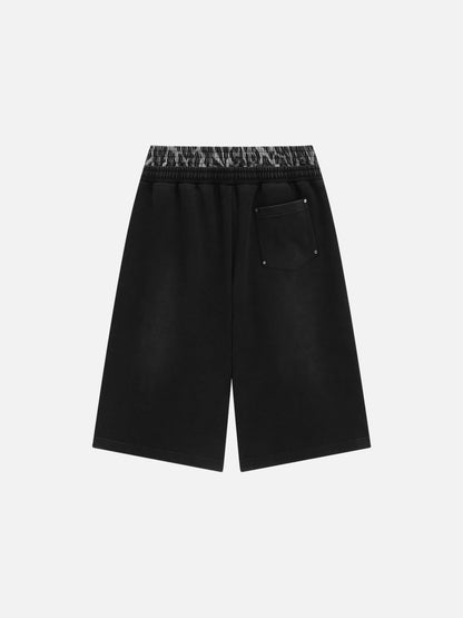 Leopard Double Waist Longline Shorts Black - Aelfric Eden