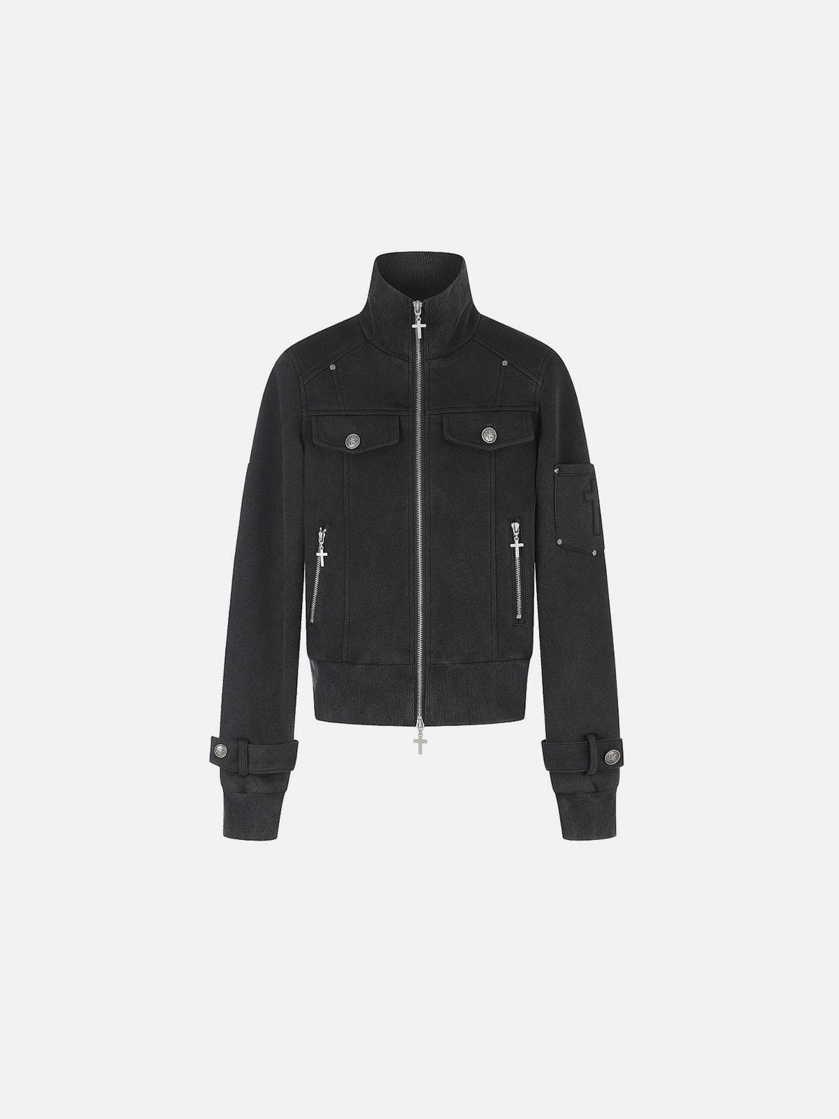 Stand Collar Jacket Black - Aelfric Eden