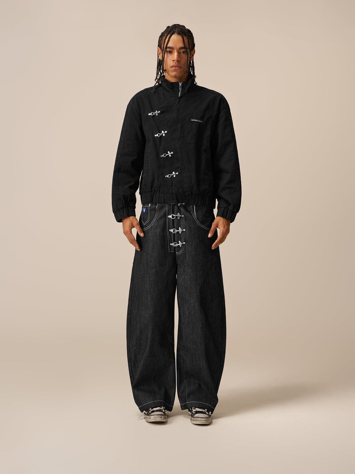 Boxy Fireman Clasp Jacket Grey - Aelfric Eden