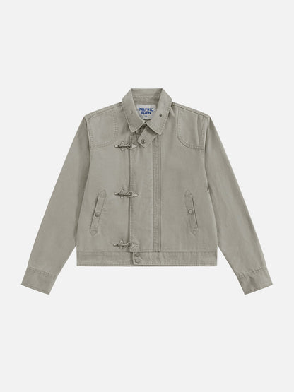 Fireman Clasp Washed Jacket Grey - Aelfric Eden