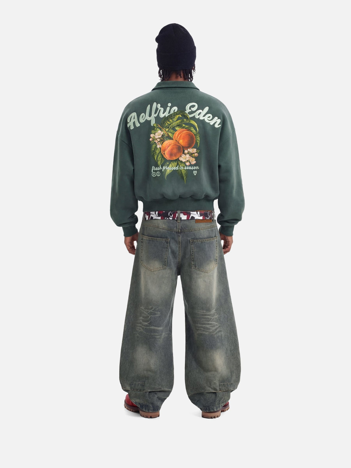 Boxy Peach Graphic Jacket Green - Aelfric Eden