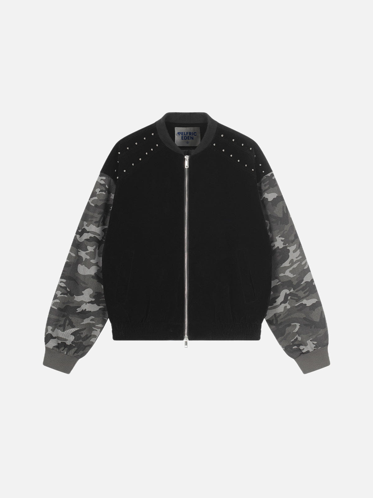 CAMO Studded Zip Up Jacket Black - Aelfric Eden