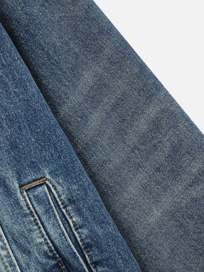 Faux Fur Collar Denim Coat Blue - Aelfric Eden