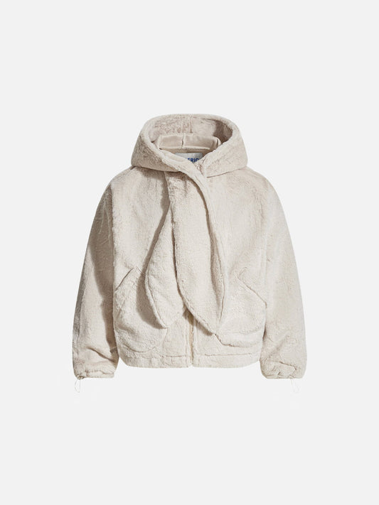 Hooded Rabbit Ear Coat Apricot - Aelfric Eden